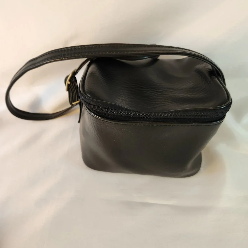VTG 1970s Hippie Woven Geometric Camera Strap & Bag Set Structured Black Boho